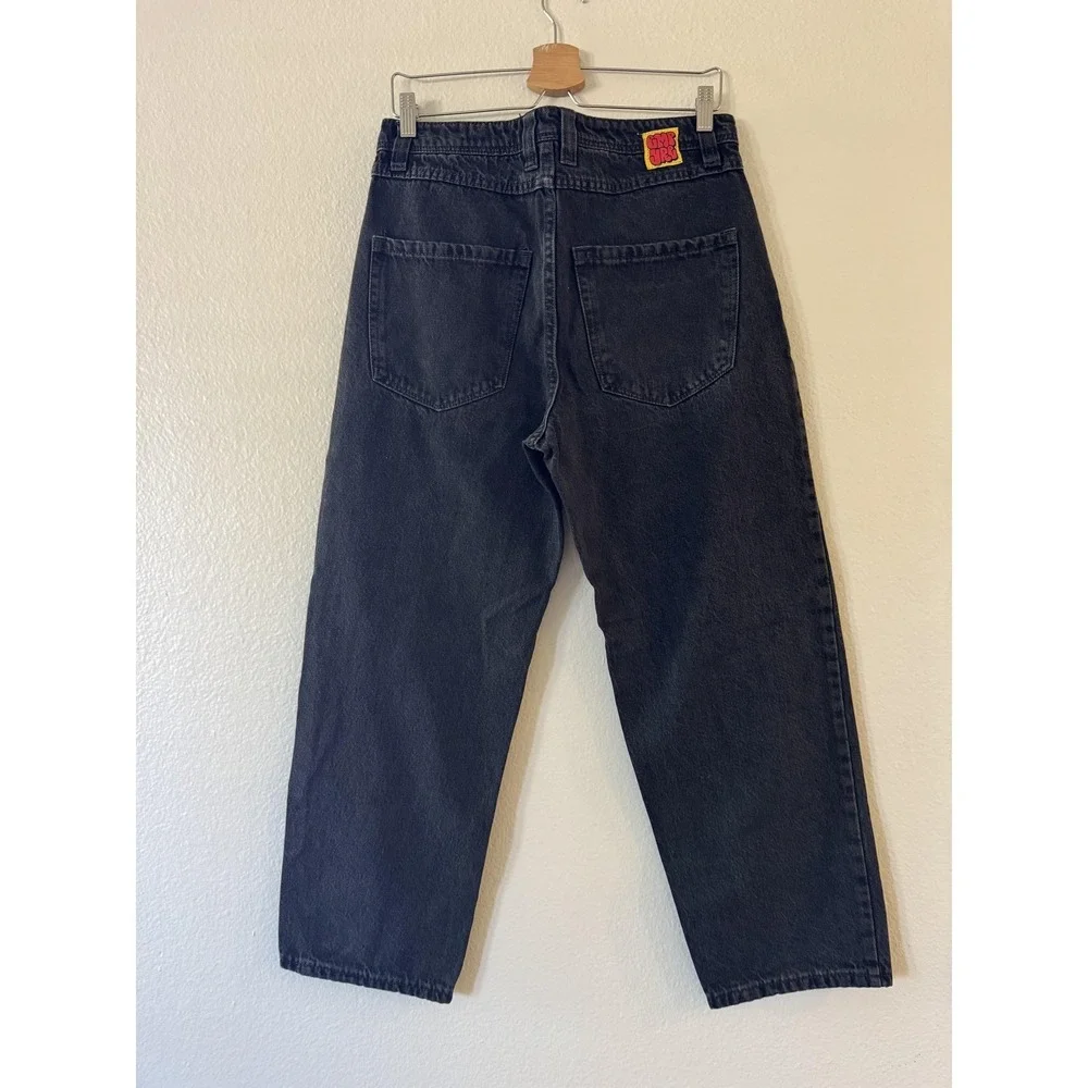 Empyre Loose Jeans Mens 30 Black Relaxed Denim Dark‎ Wash Logo Casual